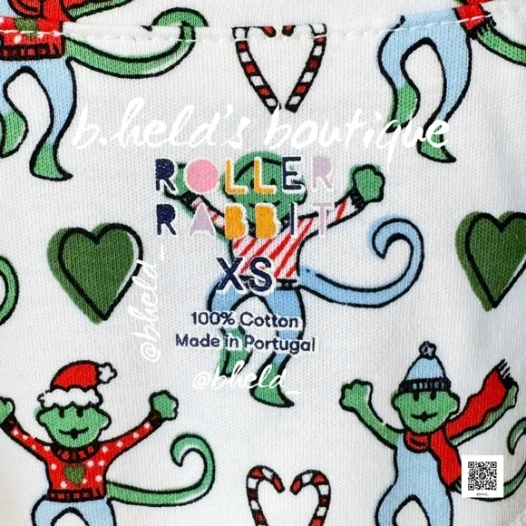 Roller Rabbit Merry Monkey Polo Pajamas in White XS & S Dreamland Day 1 New NWT - Picture 8 of 17